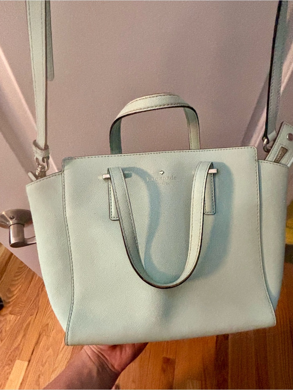 kate spade Mint Leather Satchel with Top Handles